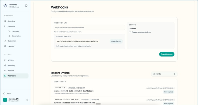 MneePay — Payments infrastructure for MNEE – screenshot 4