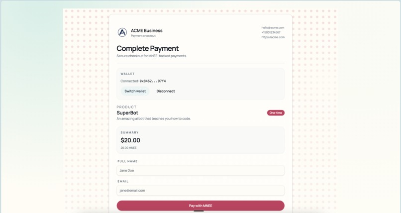 MneePay — Payments infrastructure for MNEE – screenshot 6