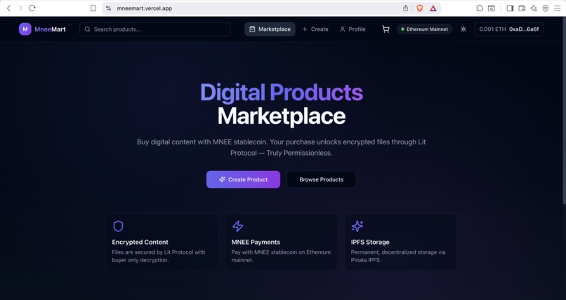 MNEEMart – screenshot 1