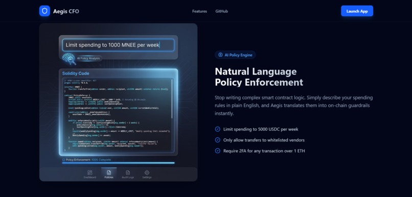 Aegis CFO: The Autonomous AI Treasury Manager – screenshot 1