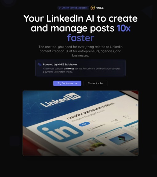 Sociantra - AI-Powered LinkedIn Content Automation Platform – screenshot 1