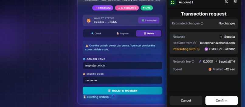 NeuraDNS - AI-Powered Ethereum Domain Registry – screenshot 3