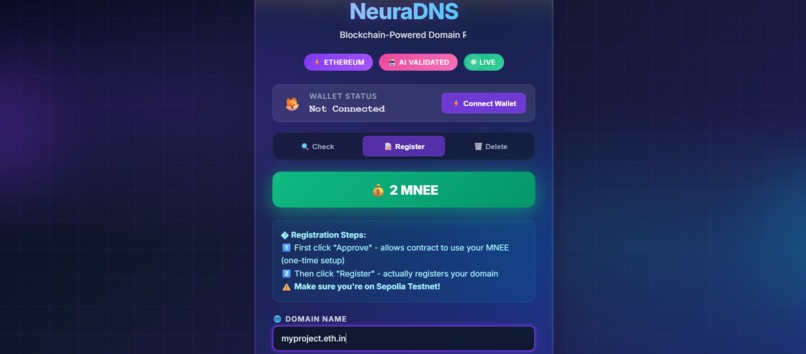 NeuraDNS - AI-Powered Ethereum Domain Registry – screenshot 7