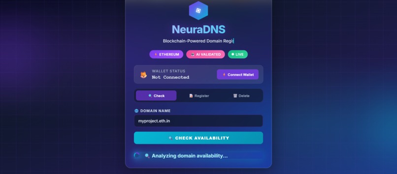 NeuraDNS - AI-Powered Ethereum Domain Registry – screenshot 9