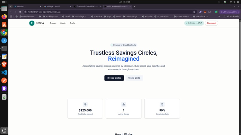 Rosca Protocol – screenshot 2