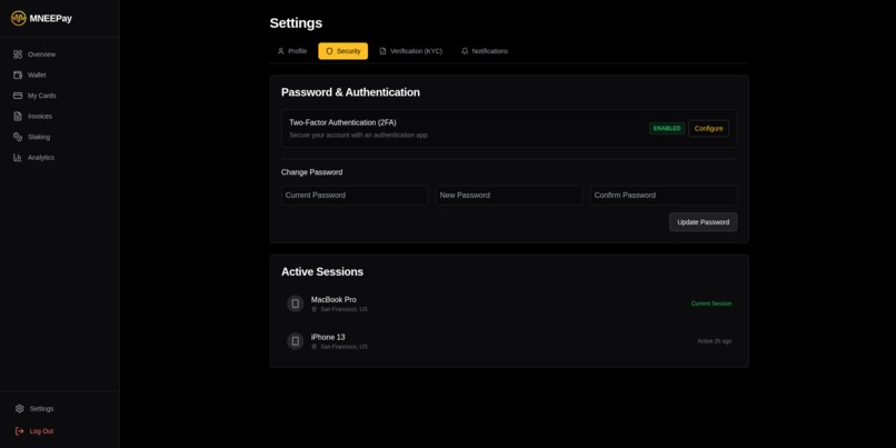 Enterprise Crypto-Financial Platform - MNEEPay – screenshot 3