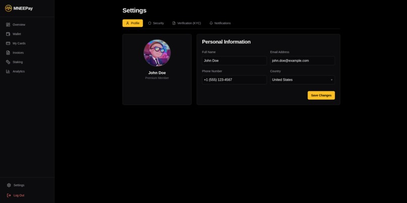 Enterprise Crypto-Financial Platform - MNEEPay – screenshot 6