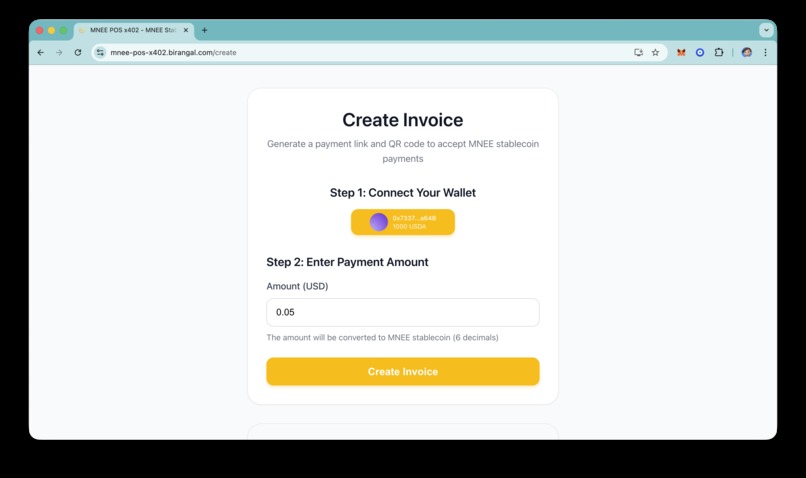 MNEE POS - x402 – screenshot 4