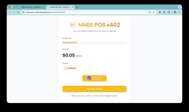 MNEE POS - x402 – screenshot 6