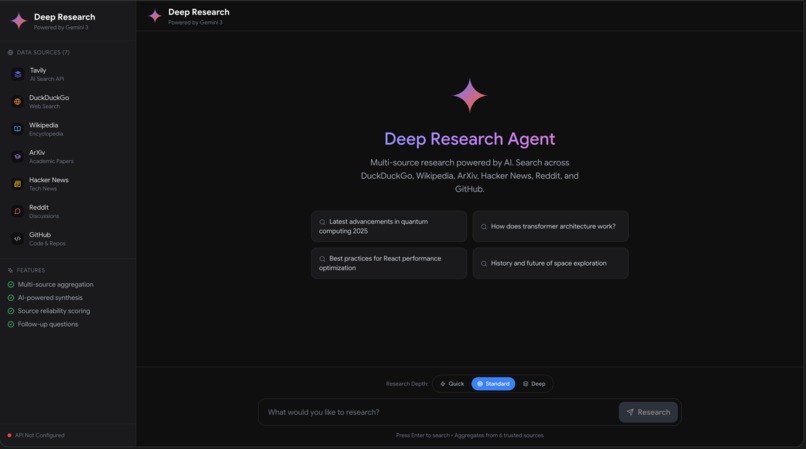 Deep Research Agent – screenshot 1