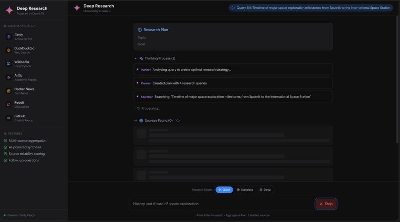 Deep Research Agent – screenshot 2