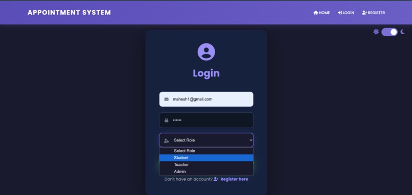 Student Appointment Booking System – screenshot 2