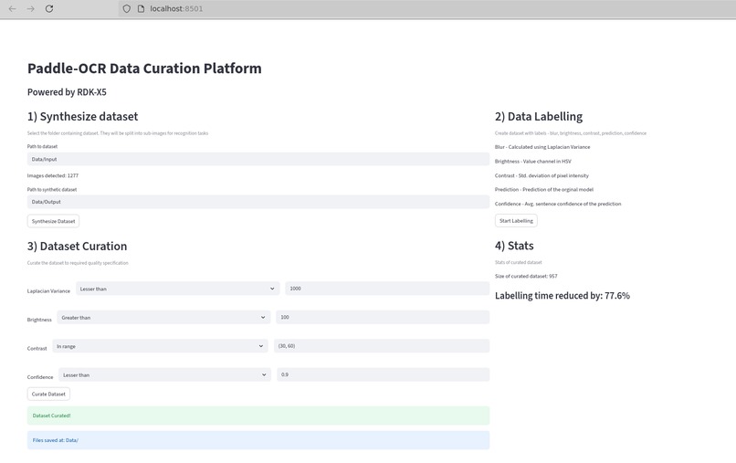 RDKxPaddle-OCR Data Curation Platform – screenshot 1