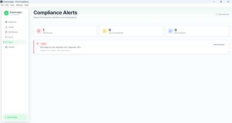 GreenLedger: A privacy-first Desktop App & API  – screenshot 2