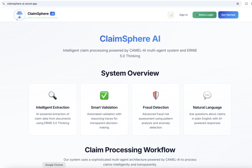 ClaimSphere AI - Automated Claim Processing Agent – screenshot 2