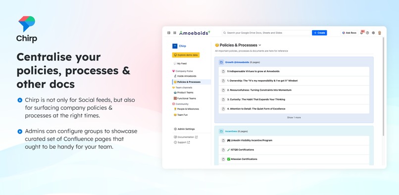 Chirp: Social Intranet, Community & Polls for Confluence – screenshot 2