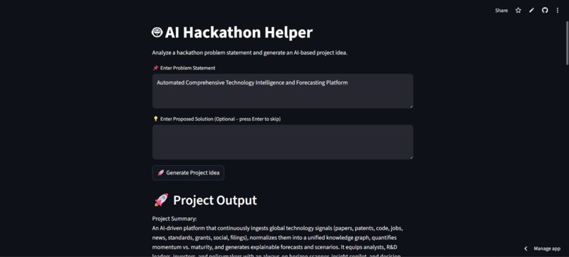 AI Hackathon Helper – screenshot 1