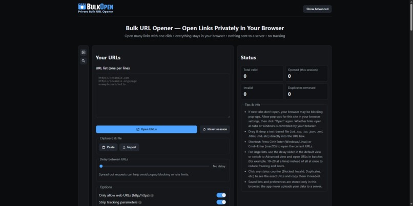 BulkOpen – screenshot 1