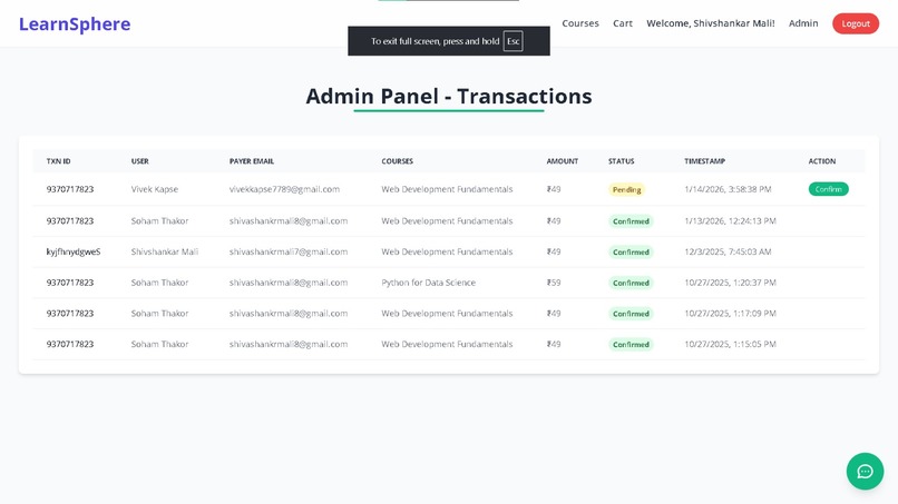 LearnSphere – Course Selling Platform (Prototype) – screenshot 5
