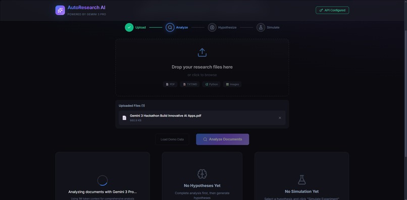 AutoResearch AI – Autonomous Research Powered by Gemini 3 – screenshot 1