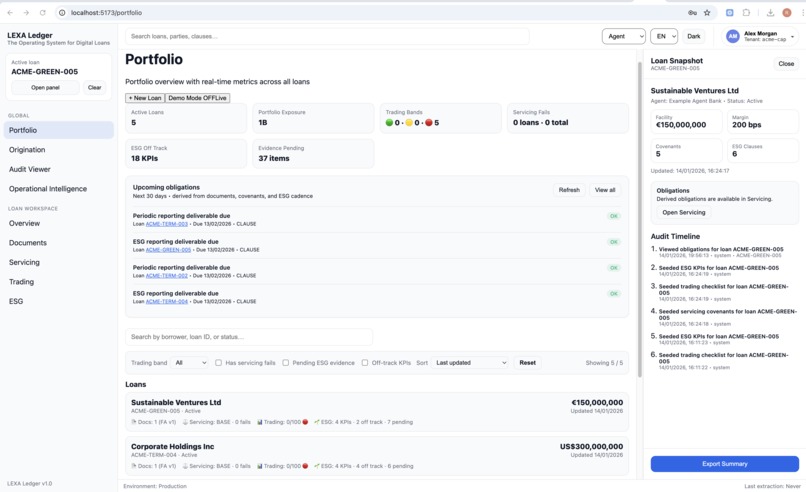 LEXA Ledger – The Operating System for Digital Loans – screenshot 2
