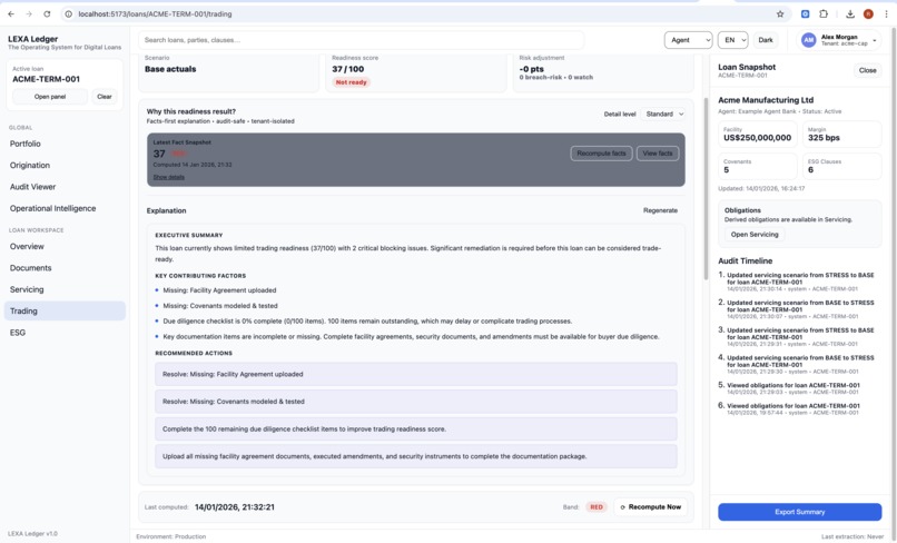 LEXA Ledger – The Operating System for Digital Loans – screenshot 4