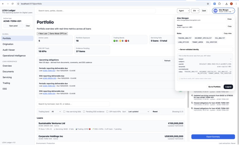 LEXA Ledger – The Operating System for Digital Loans – screenshot 5