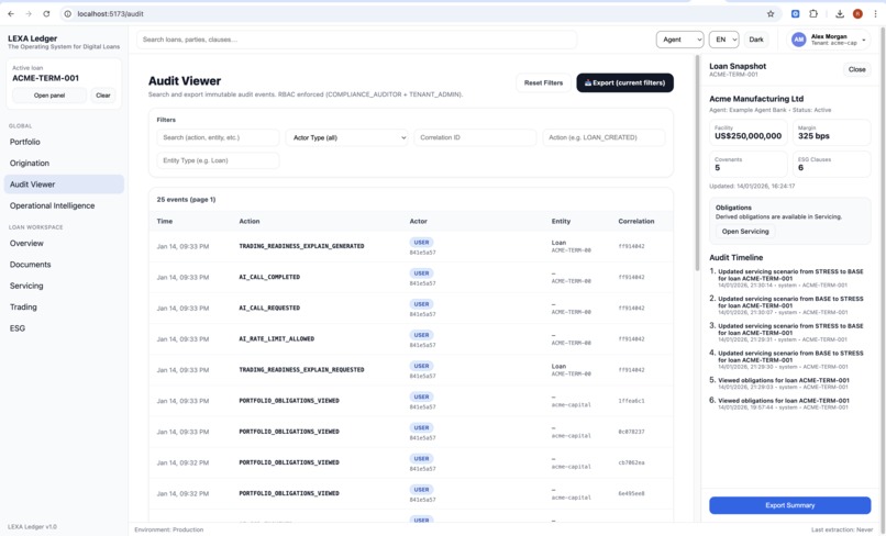 LEXA Ledger – The Operating System for Digital Loans – screenshot 6