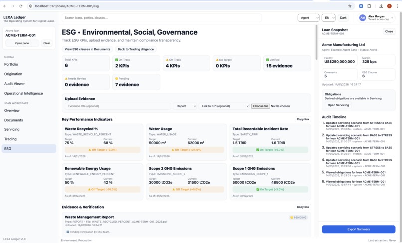LEXA Ledger – The Operating System for Digital Loans – screenshot 9