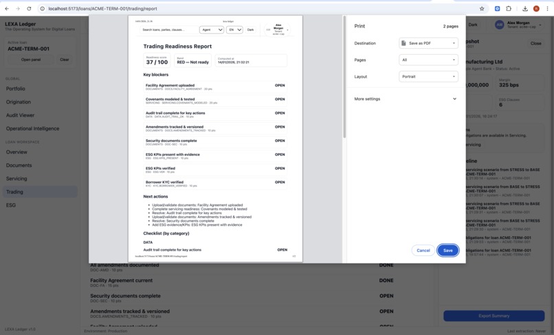 LEXA Ledger – The Operating System for Digital Loans – screenshot 10