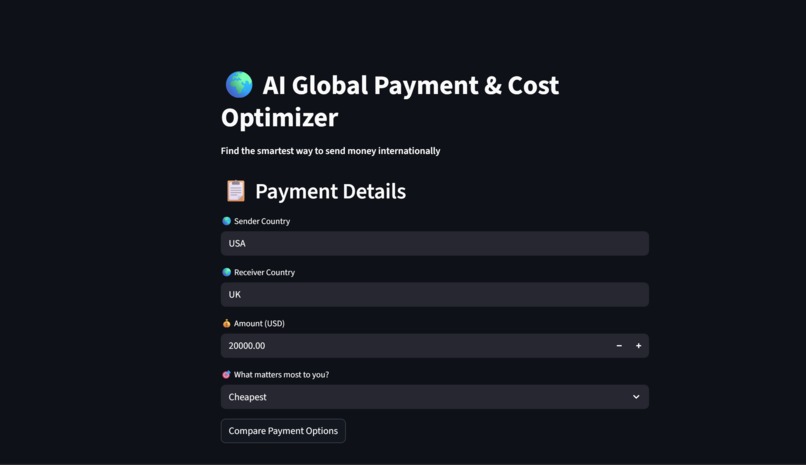 AI Global Payment & Cost Optimizer – screenshot 3