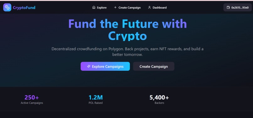 Decentralized crowdfunding – screenshot 1