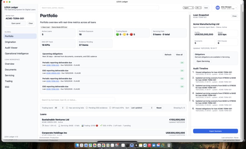LEXA Ledger – The Operating System for Digital Loans – screenshot 13