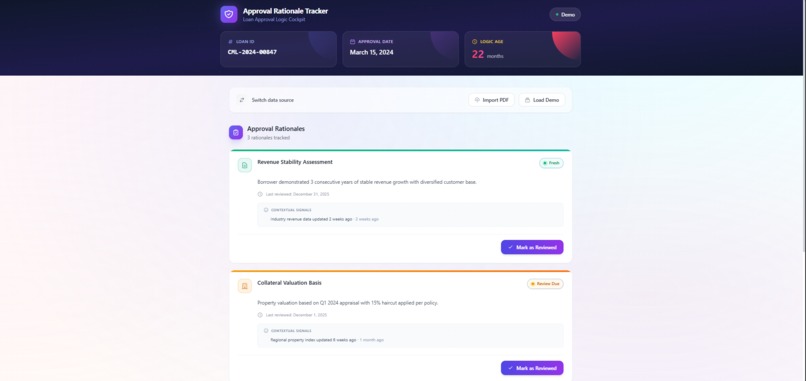 Approval Rationale Tracker (ART) – screenshot 1