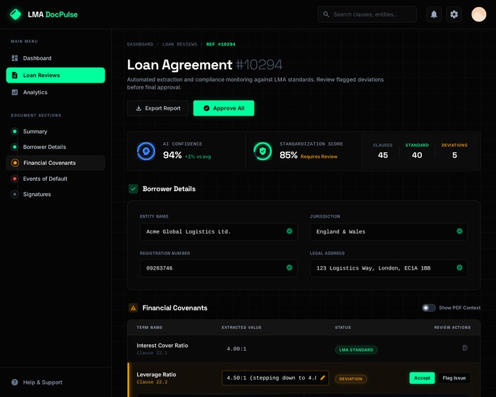 LMA DocPulse: AI Loan Intelligence – screenshot 2