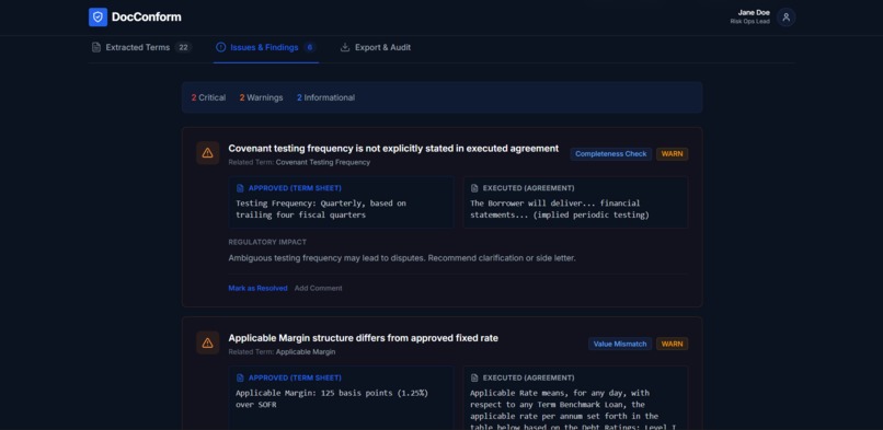 DocConform – screenshot 2