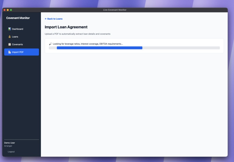 Live covenant monitoring – screenshot 1