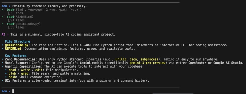 Gemini Code – screenshot 1