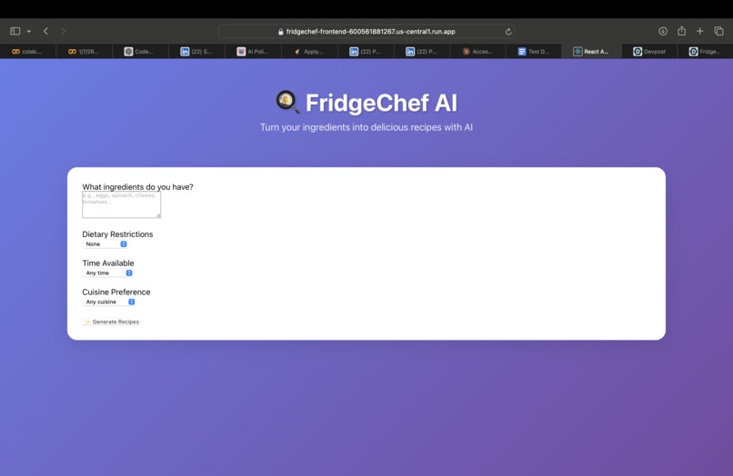 FridgeChef AI – screenshot 1