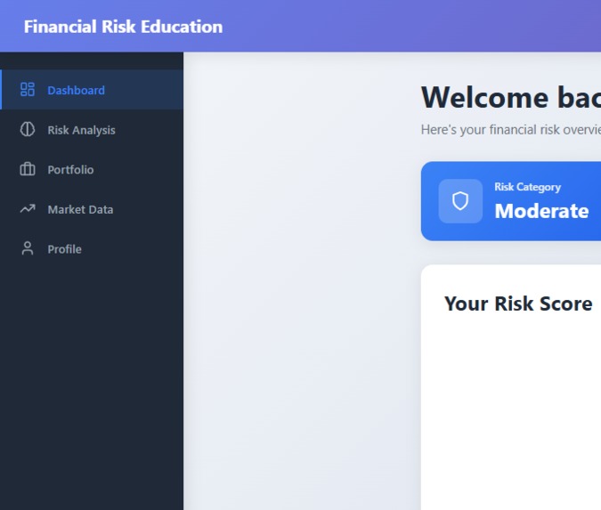 Financial Risk Education Platform – screenshot 1