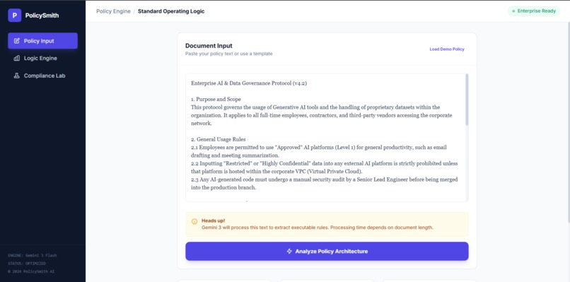 PolicySmith AI – screenshot 1
