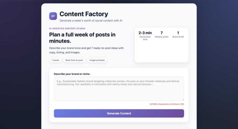 Content Factory – screenshot 1