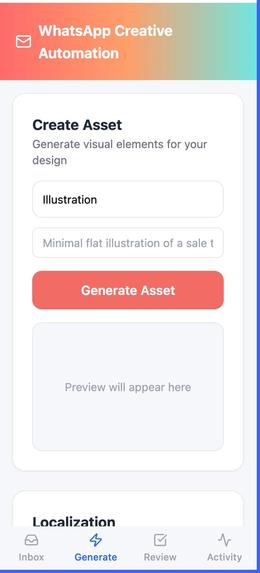 WhatsApp Creative Automation – screenshot 2