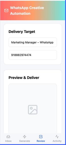 WhatsApp Creative Automation – screenshot 4
