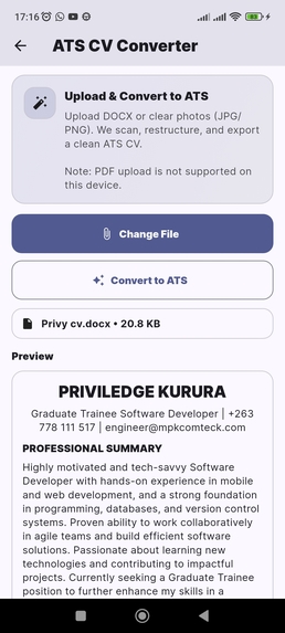 Fambai CV – screenshot 4