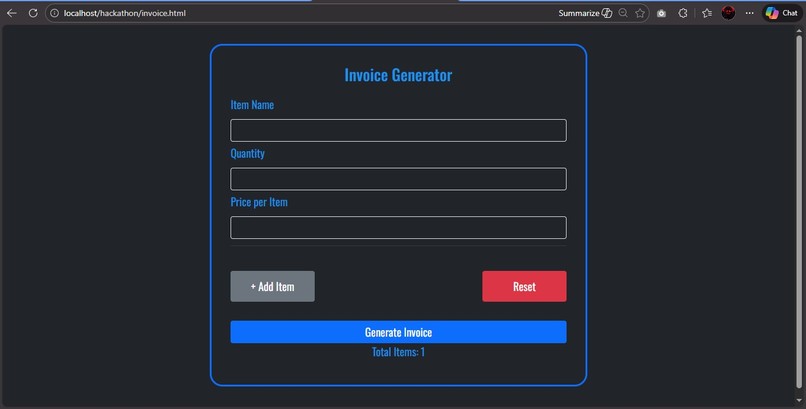 Simple Invoice System – screenshot 1