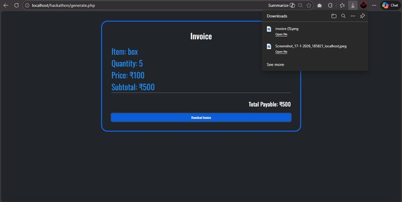 Simple Invoice System – screenshot 4