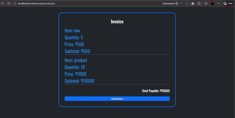 Simple Invoice System – screenshot 6