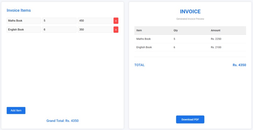 INVOICE GENERATOR – screenshot 1