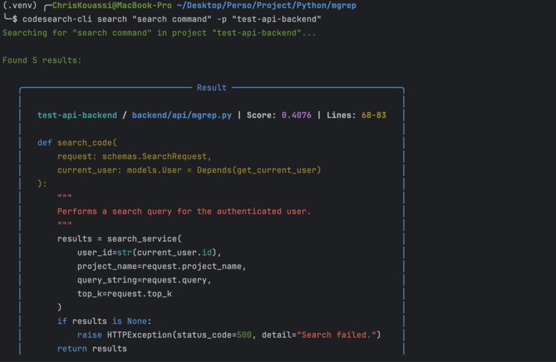 CodeSearch – screenshot 3